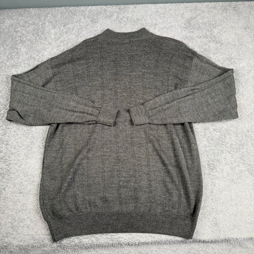 Giglio Rosso Charcoal Gray Ribbed Knit Pullover Sweater Mens Large Textured Gray